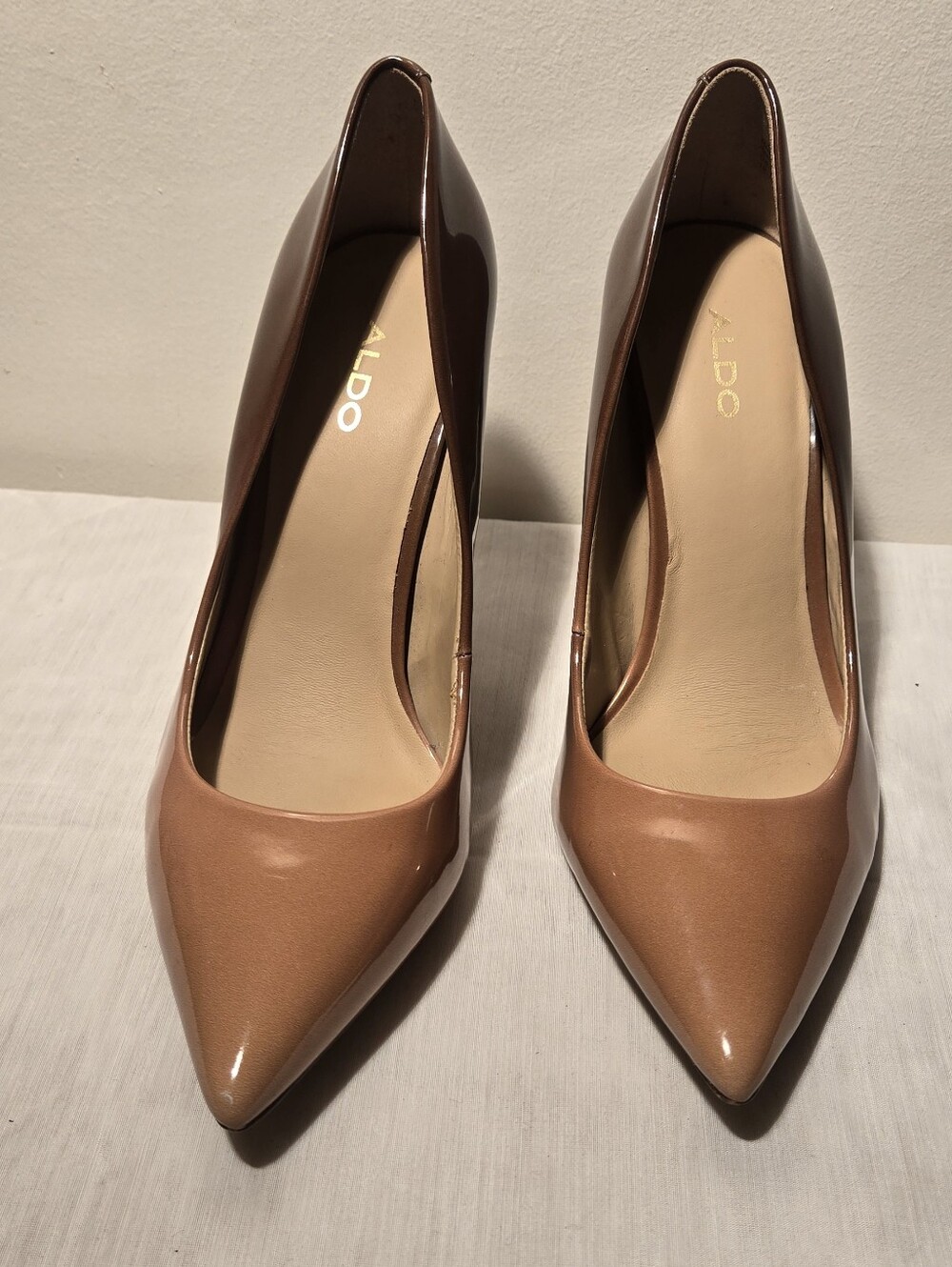 ALDO Brown Patent Pointed-Toe Stiletto Pumps - Picture 2 of 8